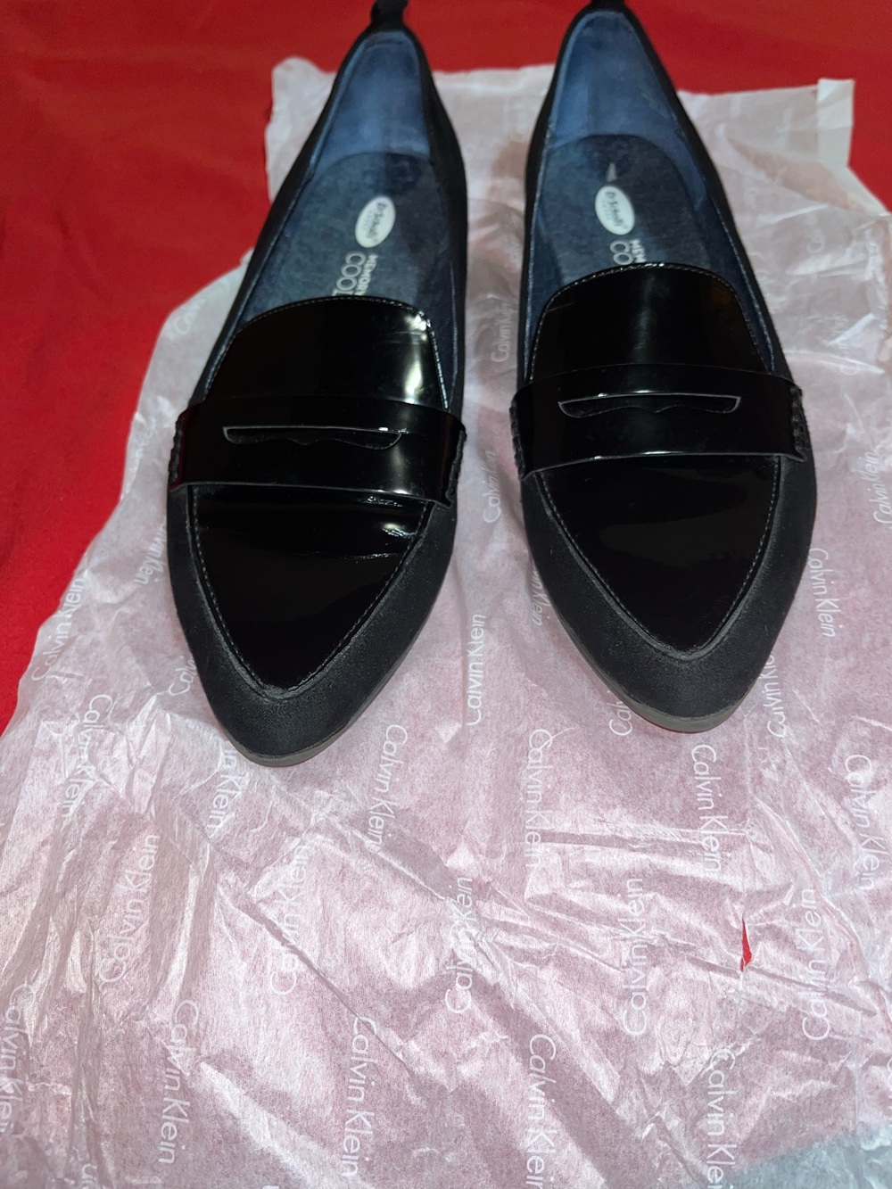 Dr. Scholl's Black Suede &Patent Loafers